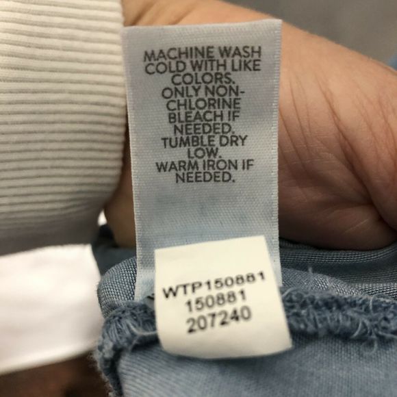 J. Jill Chambray Blue Tiered Bell Sleeve Blouse - Picture 6 of 6